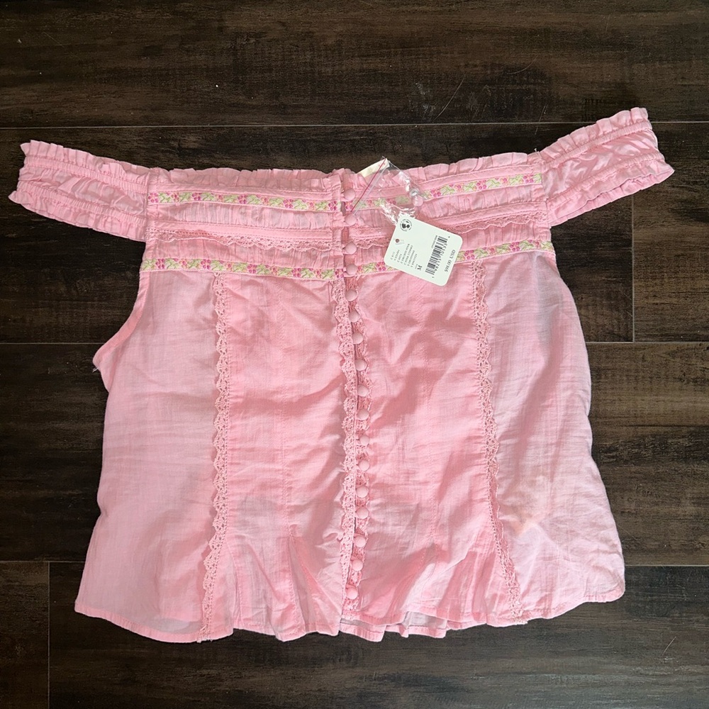 Free People Pink Off-Shoulder Blouse